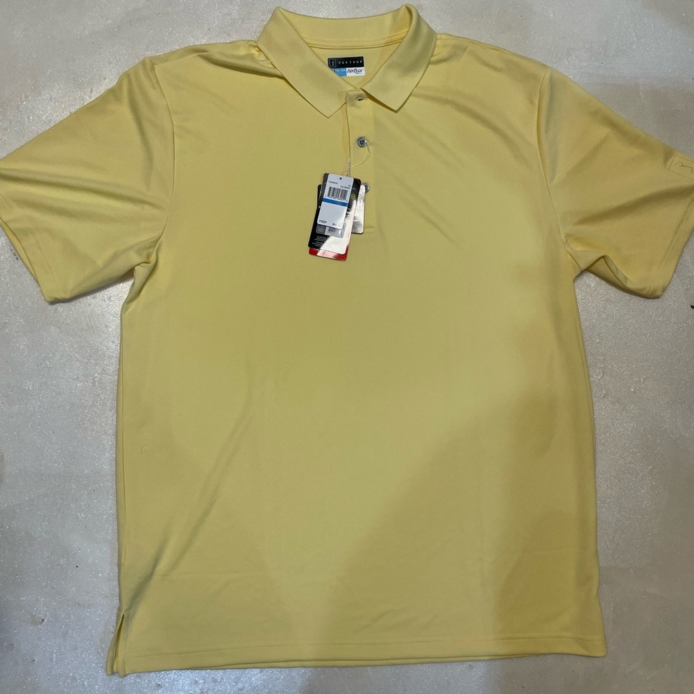 • XLT • PGA Tour Airflux™️ Solid Mesh Short Sleeve Golf Shirt